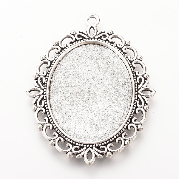 PandaHall Tibetan Style Alloy Big Pendant Cabochon Settings, Double-sided Tray, Cadmium Free & Lead Free, Oval, Antique Silver, Tray...
PandaHall Tibetan Style Alloy Big Pendant Cabochon Settings, Double-sided Tray, Cadmium Free & Lead Free, Oval, Antique Silver, Tray...