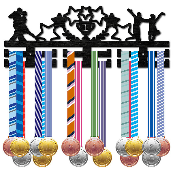 PandaHall Fashion Wood Medal Hanger Holder, 2 Line Display Wall Rack, with Screws & Anchor Plug, Dance, Star, 150x400mm, Hole: 5mm Wood Star..., Black
PandaHall Fashion Wood Medal Hanger Holder, 2 Line Display Wall Rack, with Screws & Anchor Plug, Dance, Star, 150x400mm, Hole: 5mm Wood Star..., Black
