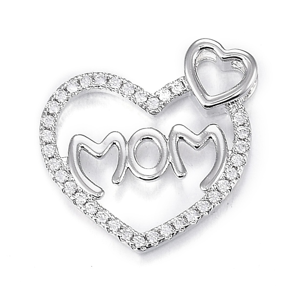 PandaHall Brass Micro Clear Cubic Zirconia Pendants, Long-Lasting Plated, for Mother's Day, Heart with Word Mom, Real Platinum Plated...
PandaHall Brass Micro Clear Cubic Zirconia Pendants, Long-Lasting Plated, for Mother's Day, Heart with Word Mom, Real Platinum Plated...