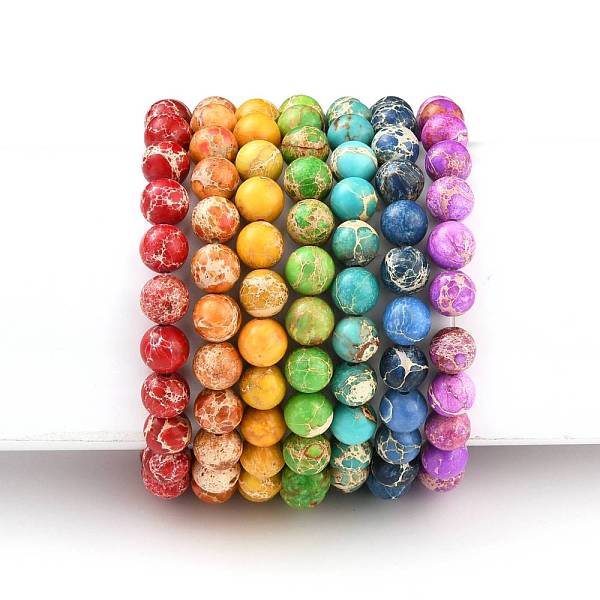 PandaHall Natural Dyed Imperial Jasper Beads Stretch Bracelets, Round, 2 inch(5cm), Beads: 8mm, 7pcs/set Imperial Jasper
PandaHall Natural Dyed Imperial Jasper Beads Stretch Bracelets, Round, 2 inch(5cm), Beads: 8mm, 7pcs/set Imperial Jasper