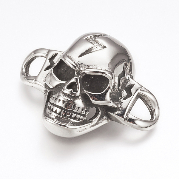 PandaHall 316 Surgical Stainless Steel Links connectors, Skull with Lightning Bolt, Antique Silver, 35.5x45x15mm, Hole: 6x7mm 316 Surgical...
PandaHall 316 Surgical Stainless Steel Links connectors, Skull with Lightning Bolt, Antique Silver, 35.5x45x15mm, Hole: 6x7mm 316 Surgical...