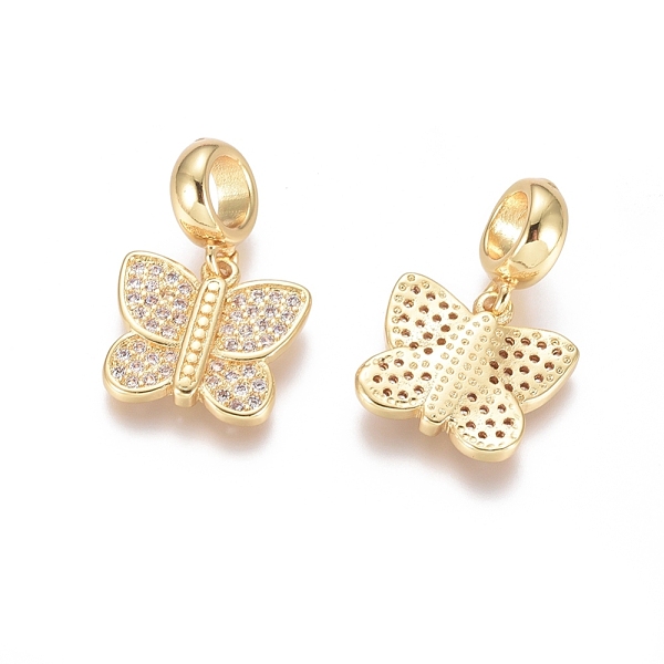 PandaHall Brass Micro Pave Cubic Zirconia European Dangle Charms, Large Hole Pendants, Butterfly, Clear, Golden, 21mm, Butterfly...
PandaHall Brass Micro Pave Cubic Zirconia European Dangle Charms, Large Hole Pendants, Butterfly, Clear, Golden, 21mm, Butterfly...
