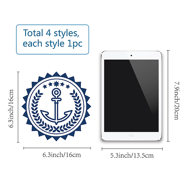 PandaHall PVC Wall Sticker, for Window or Stairway Home Decoration, Flat Round, Anchor Pattern, 18x18x0.03cm, 4pcs/set Paper Anchor & Helm
PandaHall PVC Wall Sticker, for Window or Stairway Home Decoration, Flat Round, Anchor Pattern, 18x18x0.03cm, 4pcs/set Paper Anchor & Helm