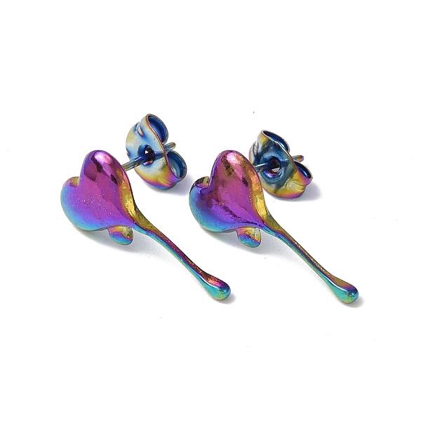 PandaHall Ion Plating(IP) 304 Stainless Steel Melting Heart Stud Earrings for Women, Rainbow Color, 18x9mm, Pin: 0.7mm 304 Stainless Steel...
PandaHall Ion Plating(IP) 304 Stainless Steel Melting Heart Stud Earrings for Women, Rainbow Color, 18x9mm, Pin: 0.7mm 304 Stainless Steel...
