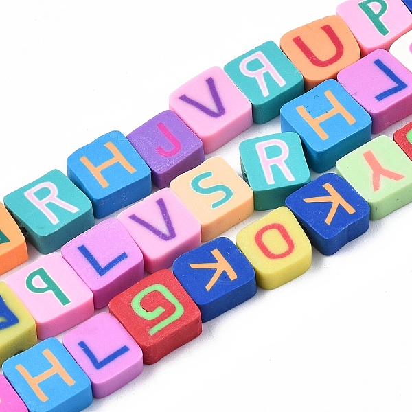 PandaHall Handmade Polymer Clay Bead Strands, Square with Capital Letter, Mixed Color, 8~10x7~10x4~5mm, Hole: 1.6mm, about 40pcs/strand..., Multicolor
PandaHall Handmade Polymer Clay Bead Strands, Square with Capital Letter, Mixed Color, 8~10x7~10x4~5mm, Hole: 1.6mm, about 40pcs/strand..., Multicolor