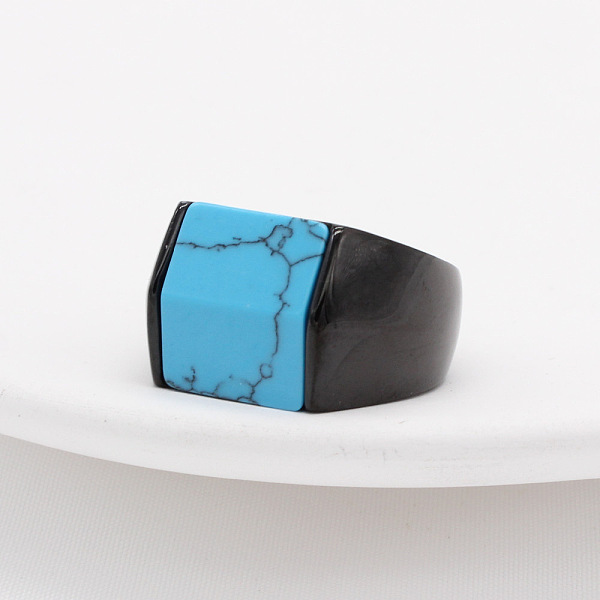 PandaHall Rectangle Synthetic Turquoise Finger Ring, Electrophoresis Black Titanium Steel Jewelry, Electrophoresis Black, US Size 12 1/4...
PandaHall Rectangle Synthetic Turquoise Finger Ring, Electrophoresis Black Titanium Steel Jewelry, Electrophoresis Black, US Size 12 1/4...