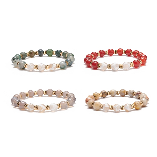 PandaHall Mala Bead Bracelet, Natural Mixed Agate & dZi Agate & Synthetic Hematite Stretch Bracelet for Women, Inner Diameter: 2-1/4 inch... 
PandaHall Mala Bead Bracelet, Natural Mixed Agate & dZi Agate & Synthetic Hematite Stretch Bracelet for Women, Inner Diameter: 2-1/4 inch...