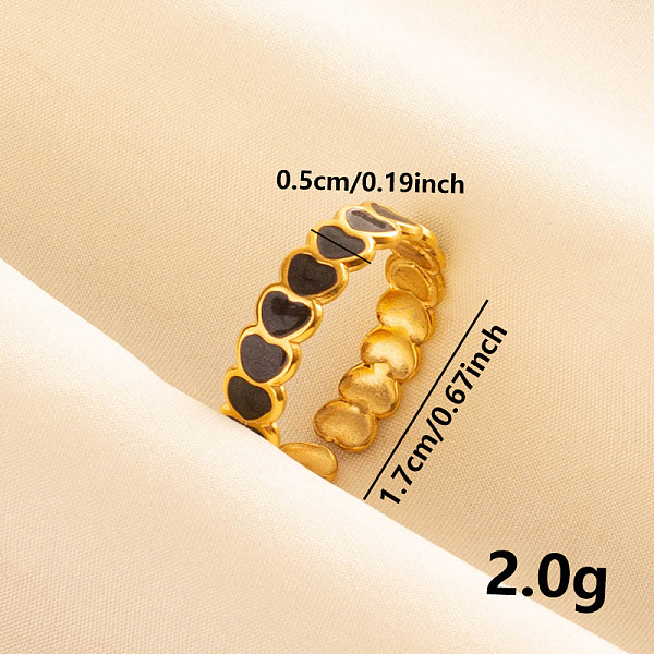 PandaHall Heart 304 Stainless Steel Enamel Cuff Ring, Open Ring for Women, Golden 304 Stainless Steel Heart
PandaHall Heart 304 Stainless Steel Enamel Cuff Ring, Open Ring for Women, Golden 304 Stainless Steel Heart