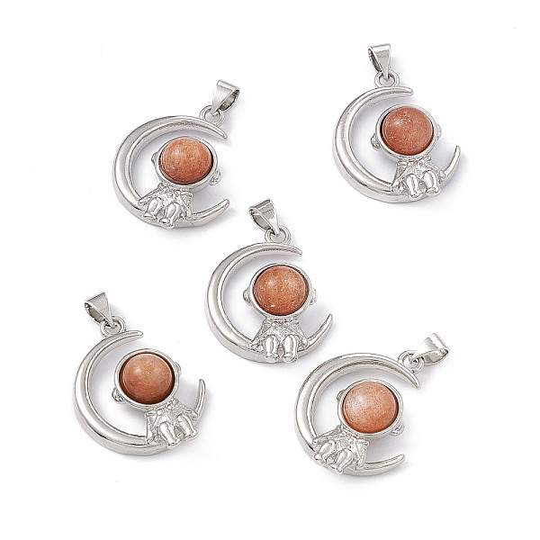 PandaHall Natural Sunstone Pendants, Moon with Spaceman Charms, with Platinum Tone Brass Findings, 26x20x8.5mm, Hole: 3.5x5mm Sunstone Moon
PandaHall Natural Sunstone Pendants, Moon with Spaceman Charms, with Platinum Tone Brass Findings, 26x20x8.5mm, Hole: 3.5x5mm Sunstone Moon