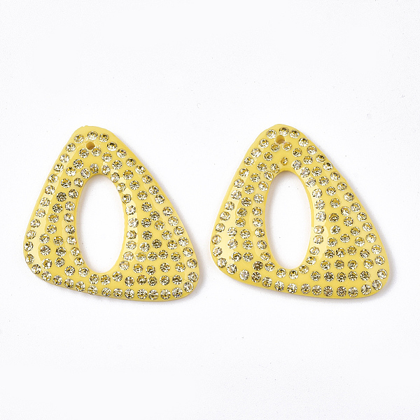 PandaHall Acrylic Pendants, with Rhinestone, Triangle, Gold, Jonquil, 39.5x38.5x3.5mm, Hole: 1.5mm Acrylic+Rhinestone Triangle Gold
PandaHall Acrylic Pendants, with Rhinestone, Triangle, Gold, Jonquil, 39.5x38.5x3.5mm, Hole: 1.5mm Acrylic+Rhinestone Triangle Gold