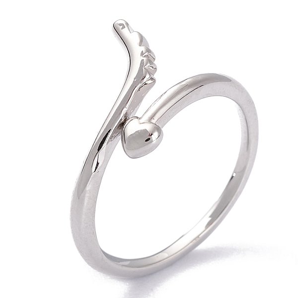 PandaHall Brass Cuff Rings, Open Rings, Wing & Heart, Platinum, US Size 4, Inner Diameter: 14.9mm Brass
PandaHall Brass Cuff Rings, Open Rings, Wing & Heart, Platinum, US Size 4, Inner Diameter: 14.9mm Brass