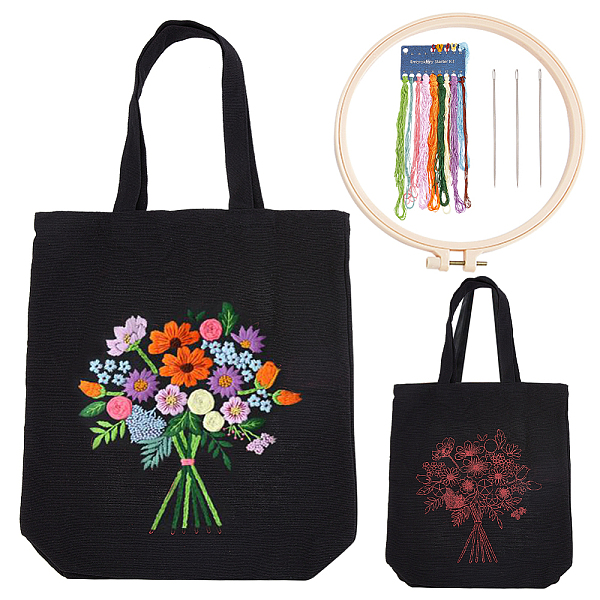 PandaHall DIY Canvas Bag Flower Embroidery Kits, Include Polyester Threads, Iron Needles and Plastic Embroidery Frame, Black, Canvas Bag...
PandaHall DIY Canvas Bag Flower Embroidery Kits, Include Polyester Threads, Iron Needles and Plastic Embroidery Frame, Black, Canvas Bag...