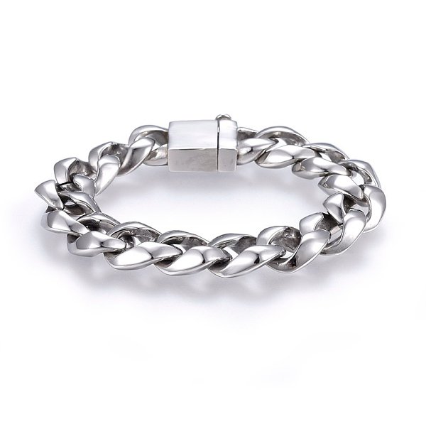 PandaHall 304 Stainless Steel Curb Chains Bracelets, with Clasps, Stainless Steel Color, 9 inch(23cm), 16x6mm 304 Stainless Steel
PandaHall 304 Stainless Steel Curb Chains Bracelets, with Clasps, Stainless Steel Color, 9 inch(23cm), 16x6mm 304 Stainless Steel