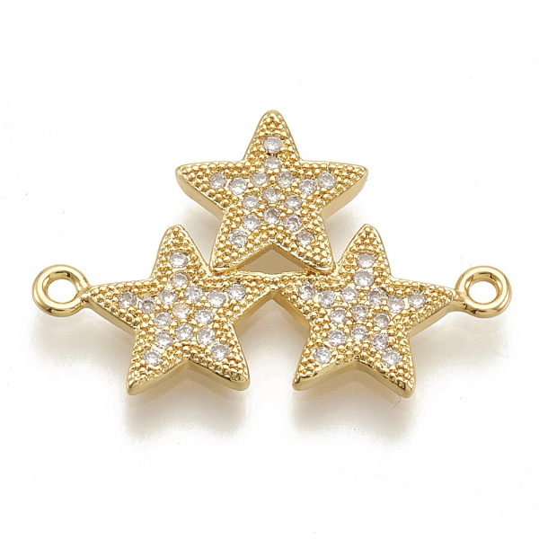 PandaHall Brass Micro Pave Cubic Zirconia Links, Star, Clear, Golden, 15.5x24.5x2mm, Hole: 1.2mm Brass+Cubic Zirconia Star Clear
PandaHall Brass Micro Pave Cubic Zirconia Links, Star, Clear, Golden, 15.5x24.5x2mm, Hole: 1.2mm Brass+Cubic Zirconia Star Clear