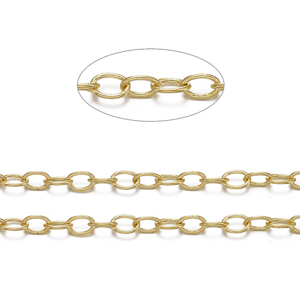 PandaHall Brass Cable Chains, Unwelded, with Spool, Oval, Cadmium Free & Nickel Free & Lead Free, Golden, 4x3x0.6mm, about 301.83 Feet...
PandaHall Brass Cable Chains, Unwelded, with Spool, Oval, Cadmium Free & Nickel Free & Lead Free, Golden, 4x3x0.6mm, about 301.83 Feet...
