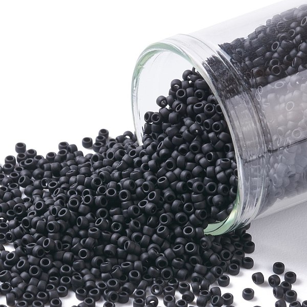 PandaHall TOHO Round Seed Beads, Japanese Seed Beads, (49F) Opaque Frost Jet, 15/0, 1.5mm, Hole: 0.7mm, about 3000pcs/10g Glass Black
PandaHall TOHO Round Seed Beads, Japanese Seed Beads, (49F) Opaque Frost Jet, 15/0, 1.5mm, Hole: 0.7mm, about 3000pcs/10g Glass Black