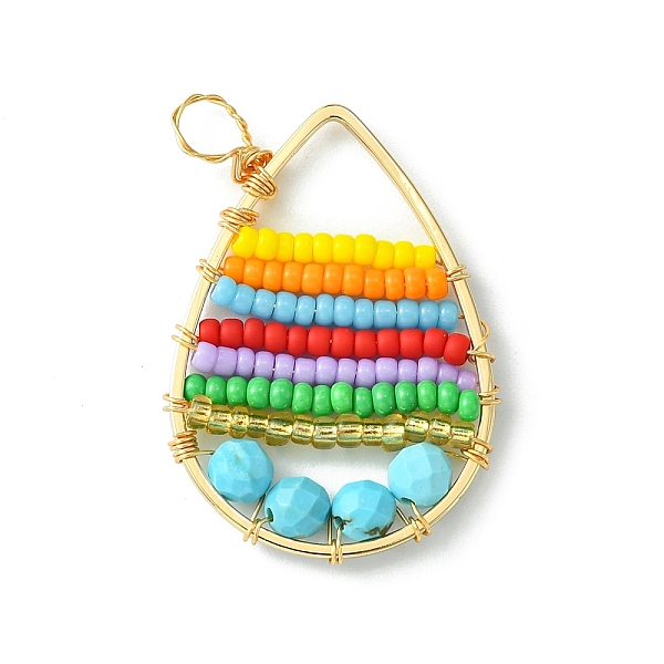 PandaHall Dyed Natural Magnesite & Glass Seed Beaded Pendants, Teardrop Charms, Colorful, 43.5x26x3.5mm, Hole: 2.5mm Magnesite Teardrop
PandaHall Dyed Natural Magnesite & Glass Seed Beaded Pendants, Teardrop Charms, Colorful, 43.5x26x3.5mm, Hole: 2.5mm Magnesite Teardrop