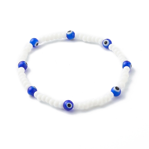 PandaHall Glass Beads & Handmade Lampwork Beads Stretch Bracelets for Kid, Evil Eye, Blue, Inner Diameter: 2-7/8 inch(7.2cm) Glass Evil Eye...
PandaHall Glass Beads & Handmade Lampwork Beads Stretch Bracelets for Kid, Evil Eye, Blue, Inner Diameter: 2-7/8 inch(7.2cm) Glass Evil Eye...