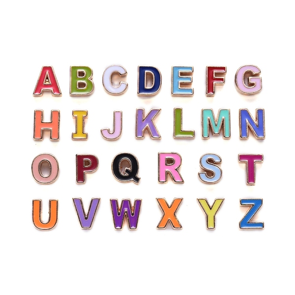PandaHall Alloy Enamel Beads, Alphabet, Cadmium Free & Lead Free, Mixed Color, Light Gold, Letter A~Z, Total: 26pcs/set Alloy+Enamel Letter..., Multicolor
PandaHall Alloy Enamel Beads, Alphabet, Cadmium Free & Lead Free, Mixed Color, Light Gold, Letter A~Z, Total: 26pcs/set Alloy+Enamel Letter..., Multicolor