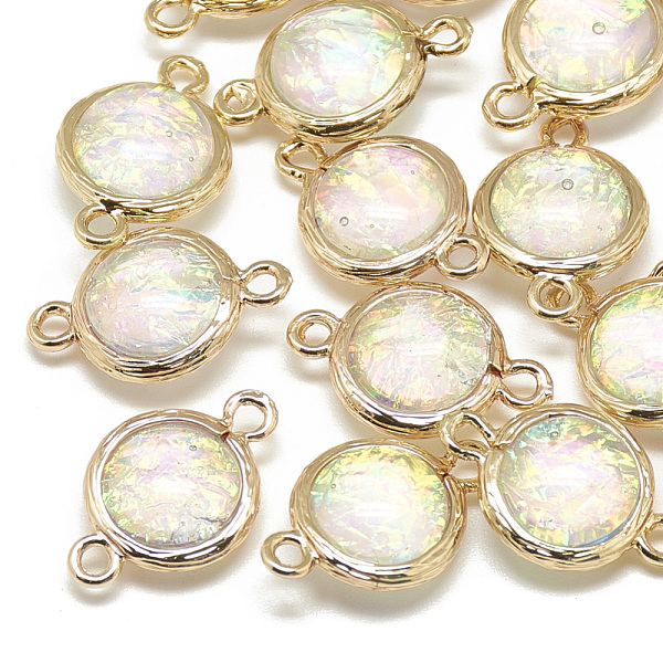 PandaHall Resin Links connectors, with Golden Tone Brass Findings, Flat Round, Colorful, 19x12.5x5.5mm, Hole: 1.5mm Brass+Resin Flat Round
PandaHall Resin Links connectors, with Golden Tone Brass Findings, Flat Round, Colorful, 19x12.5x5.5mm, Hole: 1.5mm Brass+Resin Flat Round