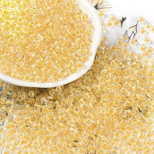 PandaHall Transparent Inside Colours Glass Seed Beads, Round Hole, Round, Gold, 4x3mm, Hole: 1.4mm, about 6428pcs/pound Glass Gold
PandaHall Transparent Inside Colours Glass Seed Beads, Round Hole, Round, Gold, 4x3mm, Hole: 1.4mm, about 6428pcs/pound Glass Gold