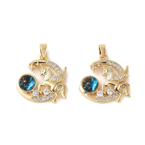 PandaHall Moon with Unicorn Rack Plating Brass Micro Pave Cubic Zirconia Pendants, with Glass, Long-Lasting Plated, Real 18K Gold Plated..., Clear
PandaHall Moon with Unicorn Rack Plating Brass Micro Pave Cubic Zirconia Pendants, with Glass, Long-Lasting Plated, Real 18K Gold Plated..., Clear