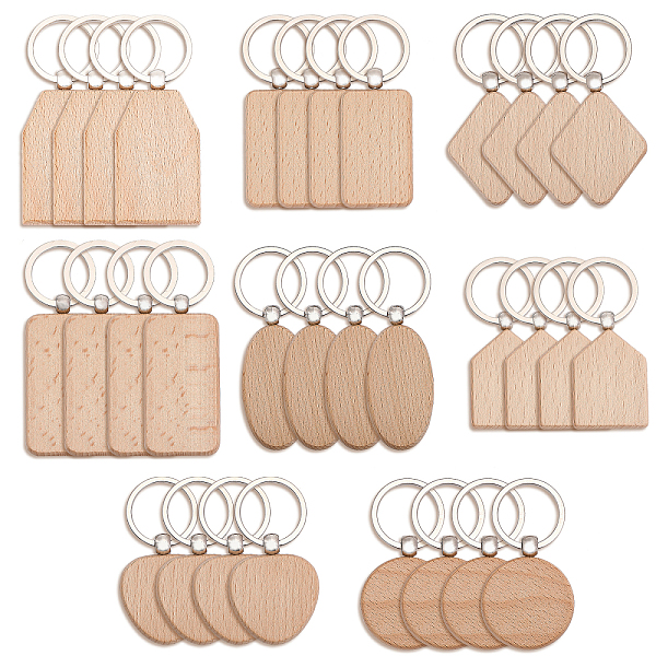 PandaHall Globleland 32Pcs 8 Styles Wooden Blank Pendant Keychain, with Alloy and Iron Keyring, for DIY Craft Laser Engraving, Mixed Shapes..., Brown
PandaHall Globleland 32Pcs 8 Styles Wooden Blank Pendant Keychain, with Alloy and Iron Keyring, for DIY Craft Laser Engraving, Mixed Shapes..., Brown