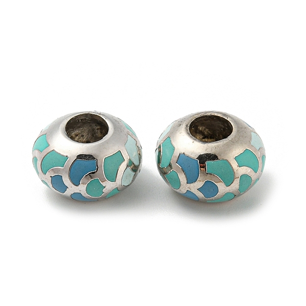 PandaHall Alloy Enamel European Beads, Large Hole Beads, Rondelle, Platinum, 12x8.5mm, Hole: 5mm Alloy+Enamel Rondelle Green
PandaHall Alloy Enamel European Beads, Large Hole Beads, Rondelle, Platinum, 12x8.5mm, Hole: 5mm Alloy+Enamel Rondelle Green