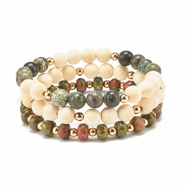 PandaHall 3Pcs 3 Style Natural Unakite & Wood & Green Zebra Jasper Beaded Stretch Bracelets Set, Gemstone Jewelry for Women, Mixed Color..., Multicolor
PandaHall 3Pcs 3 Style Natural Unakite & Wood & Green Zebra Jasper Beaded Stretch Bracelets Set, Gemstone Jewelry for Women, Mixed Color..., Multicolor