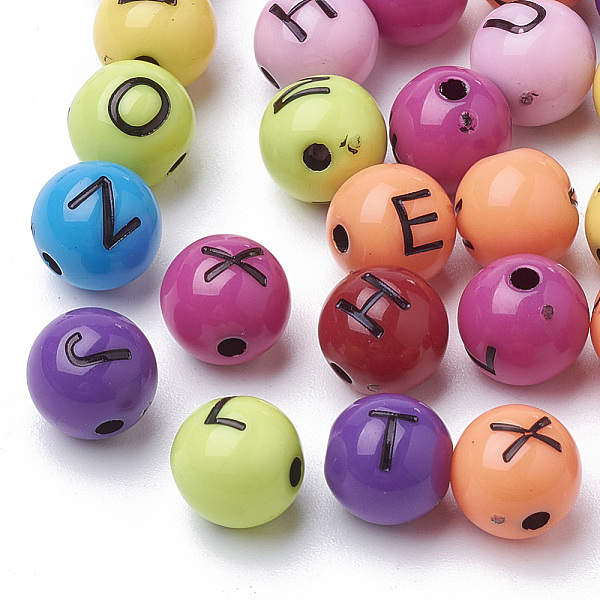 PandaHall Craft Style Acrylic Beads, Horizontal Hole, Round with Initial Letter, Mixed Color, 8mm, Hole: 1.6mm Acrylic Round Multicolor
PandaHall Craft Style Acrylic Beads, Horizontal Hole, Round with Initial Letter, Mixed Color, 8mm, Hole: 1.6mm Acrylic Round Multicolor