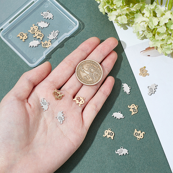 PandaHall Unicraftale 20Pcs 2 Colors 304 Stainless Steel Charms, Laser Cut, Elephant, Golden & Stainless Steel Color, 10x8.5x1mm, Hole...
PandaHall Unicraftale 20Pcs 2 Colors 304 Stainless Steel Charms, Laser Cut, Elephant, Golden & Stainless Steel Color, 10x8.5x1mm, Hole...