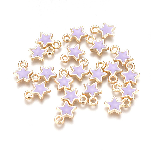 PandaHall Alloy Enamel Charms, Star, Light Gold, Lilac, 9x6.8x1.4mm, Hole: 1mm Alloy+Enamel Star Purple
PandaHall Alloy Enamel Charms, Star, Light Gold, Lilac, 9x6.8x1.4mm, Hole: 1mm Alloy+Enamel Star Purple