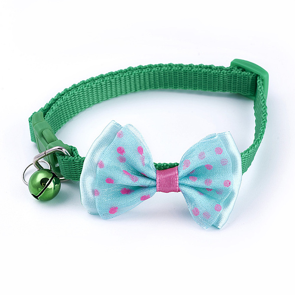 PandaHall Adjustable Collar, Nylon Candy Color Pet Bowknot Bow Tie, with Bell, Green, 19~32cm Nylon Bowknot Green
PandaHall Adjustable Collar, Nylon Candy Color Pet Bowknot Bow Tie, with Bell, Green, 19~32cm Nylon Bowknot Green