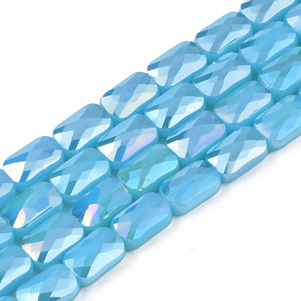 PandaHall Electroplate Opaque Solid Color Glass Beads Strands, AB Color Plated, Faceted, Rectangle, Light Sky Blue, 7x4x3mm, Hole: 1mm...
PandaHall Electroplate Opaque Solid Color Glass Beads Strands, AB Color Plated, Faceted, Rectangle, Light Sky Blue, 7x4x3mm, Hole: 1mm...