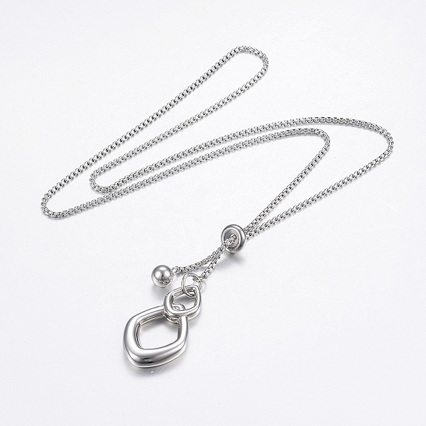 PandaHall Adjustable 304 Stainless Steel Lariat Necklaces, Slider Necklaces, Stainless Steel Color, 25.5 inch(65cm) 304 Stainless Steel
PandaHall Adjustable 304 Stainless Steel Lariat Necklaces, Slider Necklaces, Stainless Steel Color, 25.5 inch(65cm) 304 Stainless Steel