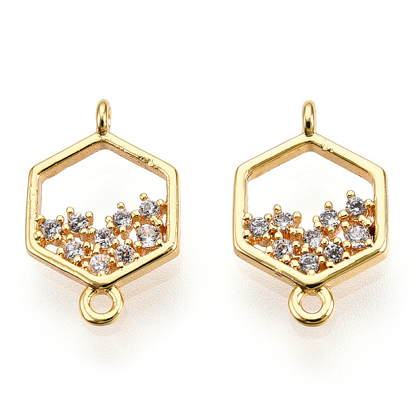 PandaHall Brass Micro Pave Cubic Zirconia Links connectors, Nickel Free, Hexagon, Clear, Real 18K Gold Plated, 14.5x9x2.5mm, Hole: 1mm...
PandaHall Brass Micro Pave Cubic Zirconia Links connectors, Nickel Free, Hexagon, Clear, Real 18K Gold Plated, 14.5x9x2.5mm, Hole: 1mm...