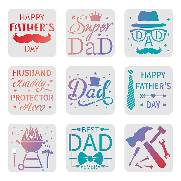 PandaHall FINGERINSPIRE 9 Pcs Happy Father's Day Stencil, 20x20cm Reusable PET Stencils for Create DIY Home Decor Drawing Stencils for...
PandaHall FINGERINSPIRE 9 Pcs Happy Father's Day Stencil, 20x20cm Reusable PET Stencils for Create DIY Home Decor Drawing Stencils for...