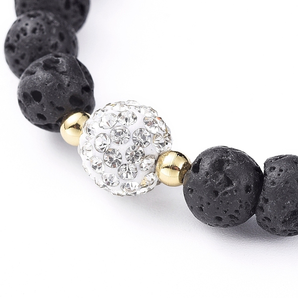 PandaHall Natural Lava Rock Stretch Bracelets, with Polymer Clay Pave Rhinestone Beads and Golden Plated Brass Beads, Round, Crystal, 1-7/8..., Clear
PandaHall Natural Lava Rock Stretch Bracelets, with Polymer Clay Pave Rhinestone Beads and Golden Plated Brass Beads, Round, Crystal, 1-7/8..., Clear