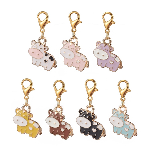 PandaHall Cute Cow Alloy Enamel Pendant Decorations, Zinc Alloy Lobster Clasps Charm, Clip-on Charms, for Keychain, Purse, Backpack, Mixed..., Multicolor
PandaHall Cute Cow Alloy Enamel Pendant Decorations, Zinc Alloy Lobster Clasps Charm, Clip-on Charms, for Keychain, Purse, Backpack, Mixed..., Multicolor