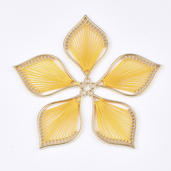 PandaHall Cotton Thread Woven Pendants, with Alloy Findings, Leaf, Golden, Gold, 43x26.5x2mm, Hole: 1.8mm Cotton Leaf Gold
PandaHall Cotton Thread Woven Pendants, with Alloy Findings, Leaf, Golden, Gold, 43x26.5x2mm, Hole: 1.8mm Cotton Leaf Gold