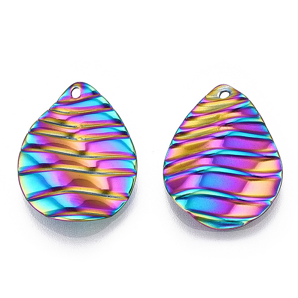 PandaHall Ion Plating(IP) 304 Stainless Steel Pendants, Teardrop Charm, Rainbow Color, 21.5x17x2.5mm, Hole: 1.4mm 304 Stainless Steel...
PandaHall Ion Plating(IP) 304 Stainless Steel Pendants, Teardrop Charm, Rainbow Color, 21.5x17x2.5mm, Hole: 1.4mm 304 Stainless Steel...