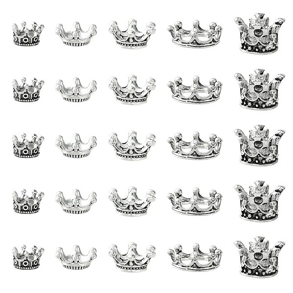 PandaHall 50Pcs 5 Styles Tibetan Style Alloy Spacer Beads, Crown, Silver, 10~18x6~15mm, 10pcs/style Alloy Crown
PandaHall 50Pcs 5 Styles Tibetan Style Alloy Spacer Beads, Crown, Silver, 10~18x6~15mm, 10pcs/style Alloy Crown