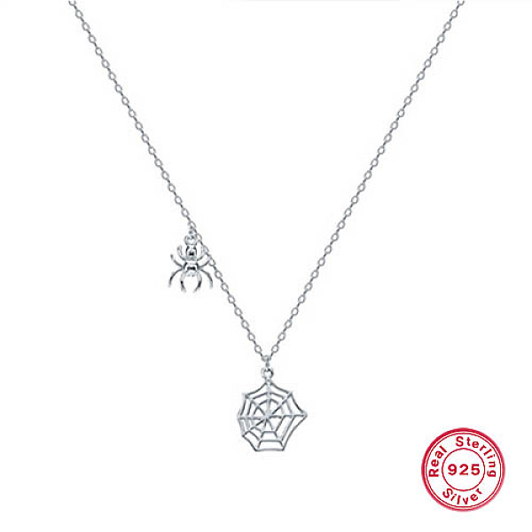 PandaHall 925 Sterling Silver Spider and Web Pendant Necklaces, with Cable Chains, Platinum, 15.35 inch(39cm) Sterling Silver Spider
PandaHall 925 Sterling Silver Spider and Web Pendant Necklaces, with Cable Chains, Platinum, 15.35 inch(39cm) Sterling Silver Spider