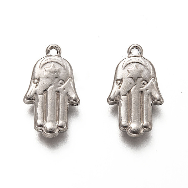PandaHall 201 Stainless Steel Pendants, Hamsa Hand/Hand of Fatima/Hand of Miriam, Stainless Steel Color, 20.5x12x3.5mm, Hole: 1.6mm 201...
PandaHall 201 Stainless Steel Pendants, Hamsa Hand/Hand of Fatima/Hand of Miriam, Stainless Steel Color, 20.5x12x3.5mm, Hole: 1.6mm 201...