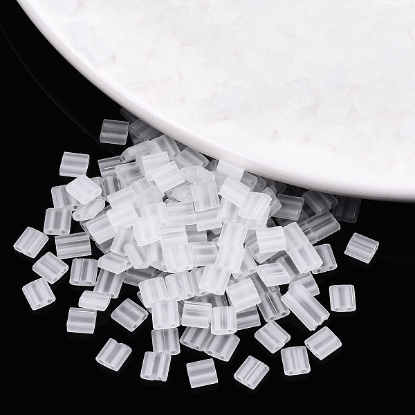 PandaHall 2-Hole Glass Seed Beads, Transparent Frosted Colours, Rectangle, WhiteSmoke, 5x4.5~5.5x2~2.5mm, Hole: 0.5~0.8mm, about 118pcs/10g..., White
PandaHall 2-Hole Glass Seed Beads, Transparent Frosted Colours, Rectangle, WhiteSmoke, 5x4.5~5.5x2~2.5mm, Hole: 0.5~0.8mm, about 118pcs/10g..., White
