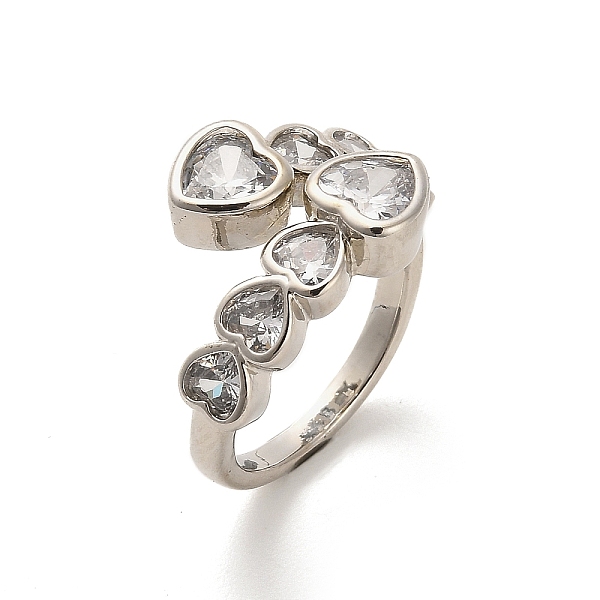 PandaHall Heart Rack Plating Brass Open Cuff Rings, with Cubic Zirconia, Cadmium Free & Lead Free, Platinum, Inner Diameter: 18mm..., Clear
PandaHall Heart Rack Plating Brass Open Cuff Rings, with Cubic Zirconia, Cadmium Free & Lead Free, Platinum, Inner Diameter: 18mm..., Clear