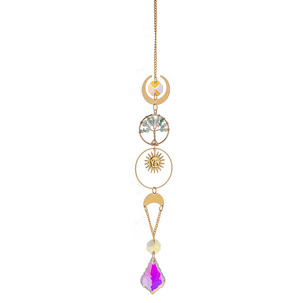 PandaHall Glass Leaf Hanging Suncatcher Prism Ornament, with Natural Green Aventurine Chips Tree of Life and Metal Link, for Home Garden Car...
PandaHall Glass Leaf Hanging Suncatcher Prism Ornament, with Natural Green Aventurine Chips Tree of Life and Metal Link, for Home Garden Car...