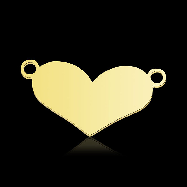 PandaHall 201 Stainless Steel Connector Charms, Heart, Real 18K Gold Plated, 9.5x19x1mm, Hole: 1.4mm 201 Stainless Steel Heart
PandaHall 201 Stainless Steel Connector Charms, Heart, Real 18K Gold Plated, 9.5x19x1mm, Hole: 1.4mm 201 Stainless Steel Heart