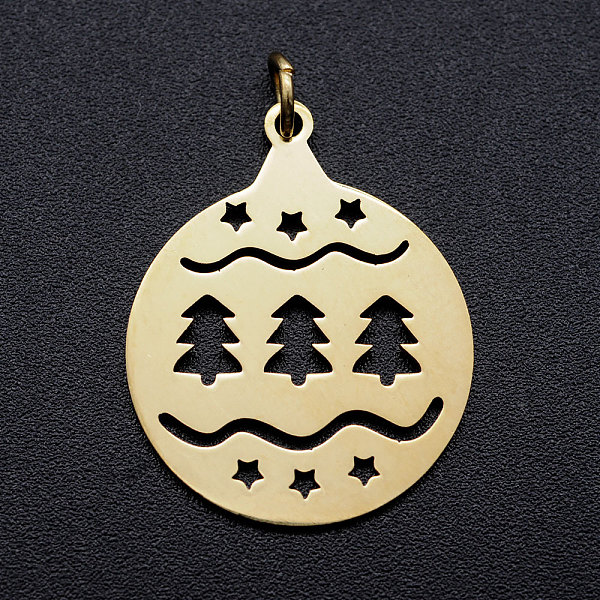 PandaHall 201 Stainless Steel Pendants, with Unsoldered Jump Rings, Flat Round with Christmas Tree, Golden, 25x20x1mm, Hole: 3mm, Jump Ring...
PandaHall 201 Stainless Steel Pendants, with Unsoldered Jump Rings, Flat Round with Christmas Tree, Golden, 25x20x1mm, Hole: 3mm, Jump Ring...
