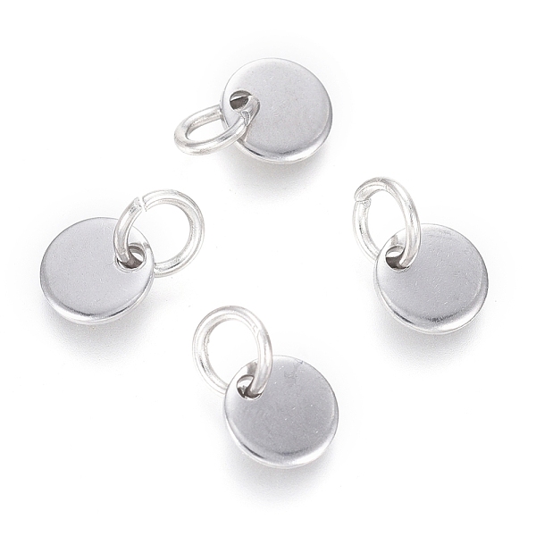 PandaHall 304 Stainless Steel Charms, with Jump Rings, Blank Stamping Tag, Flat Round, Stainless Steel Color, 6x0.7mm, Hole: 3.5mm 304...
PandaHall 304 Stainless Steel Charms, with Jump Rings, Blank Stamping Tag, Flat Round, Stainless Steel Color, 6x0.7mm, Hole: 3.5mm 304...